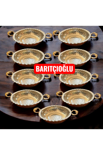 Genel Markalar Mıni  Sunum tabağı Bakır Tava 9’lu Set Kahvaltılık Sahan
