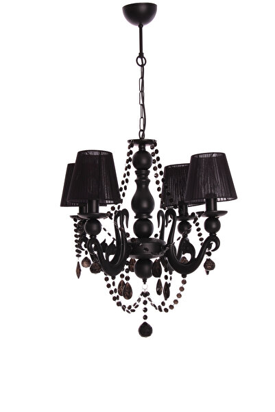 Umur Aydınlatma Bella Retro 4'lü Siyah Şapkalı Sarkıt Avize