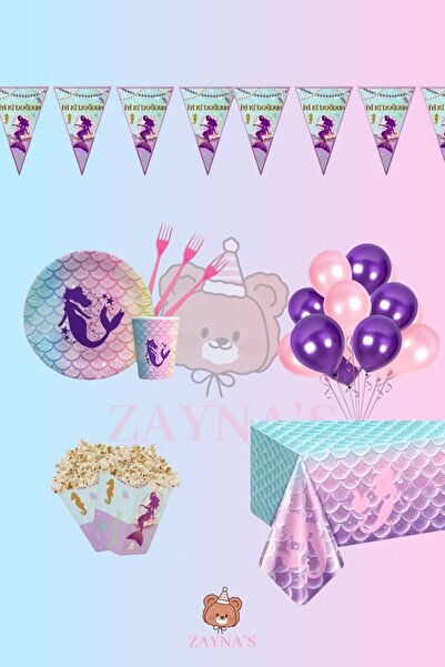 Zayna's Mermaid Themed Birthday Party Set for 32 People - Mermaid Concept Party Decorations