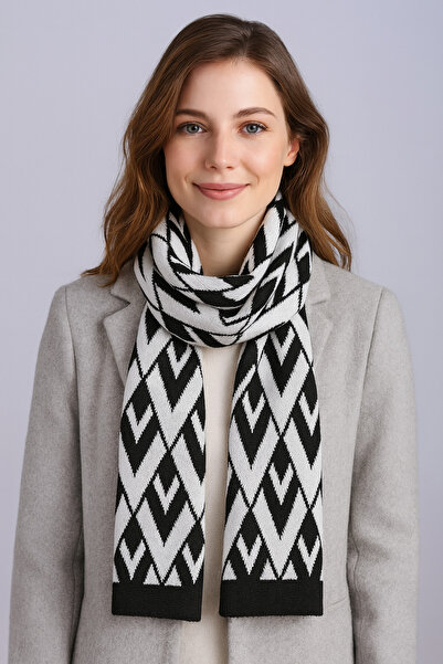 Sebir Moda Eșarfă tricotată cu model în V