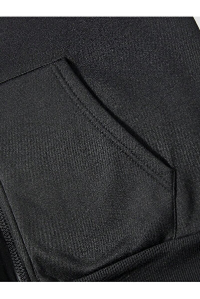 Relax family xf Černá pánská zimní mikina na zip s kapucí a fleecovou vnitřní bundou