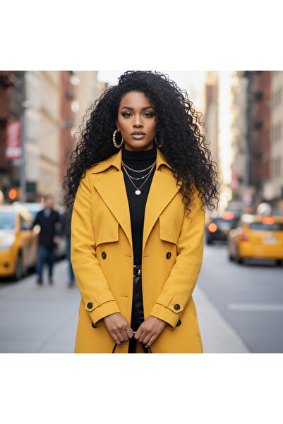 Mina Peruk Gerçek Front Lace Tül Peruk - Kabarık Afro - Doğal 65-70cm