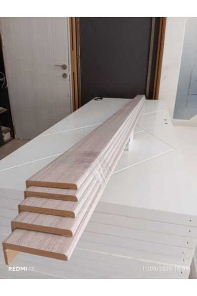 Çınar Kasa Pervaz İç Kapı PERVAZı 'Beyaz Teak' 5 Adet (1 Kapı için) L geçmeli PVC Kaplama 220*8cm