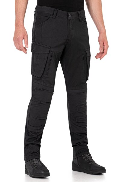 The Biker Jeans Truva Cargo Black Korumalı Motosiklet Pantolonu Erkek