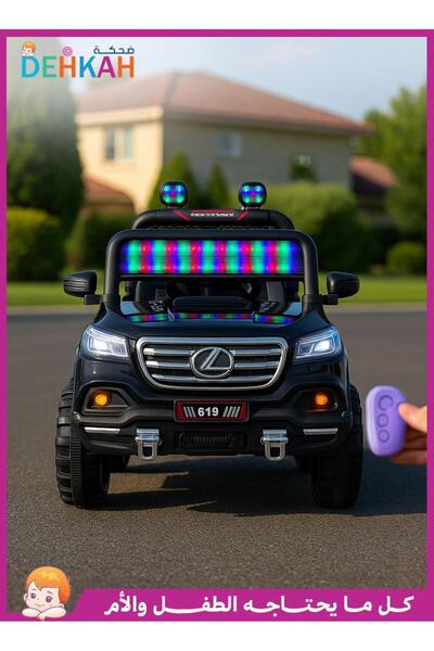 dehkah سيارة جيب كهربائي للأطفال 4*4 – تصميم رياضي مزدوج المقاعد مع إضاءات LED مدهشة قوة بلا حدود