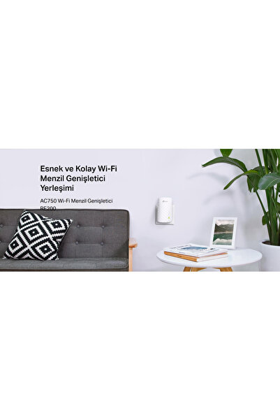 TP-LINK e-83 RE200 AC750 Mbps OneMesh Wi-Fi Menzil Genişletici, Kablosuz