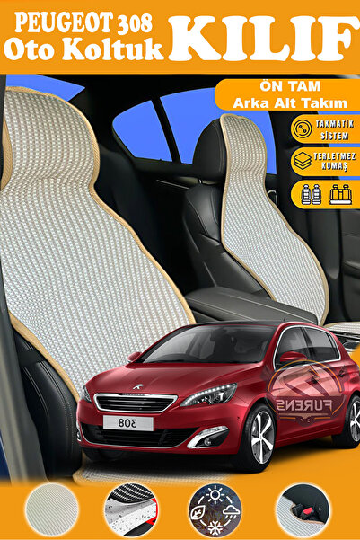 STS Oto Aksesuar غطاء مقعد سيارة بيجو 308 متوافق مع سلسلة بريستيج البيج، مصنو...