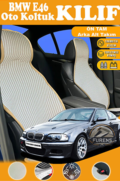 STS Oto Aksesuar غطاء مقعد سيارة من القماش المنسوج متوافق مع بي إم دبليو E46 ...