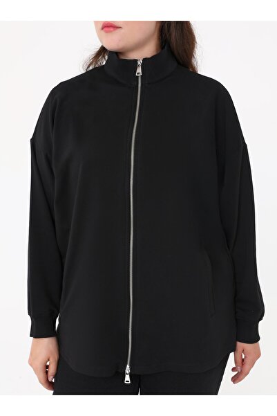 ALİA Büyük Beden Kısa Örme Ceket -Siyah - Alia