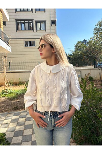 Store Yandan Bağlamalı Örgü Süveter