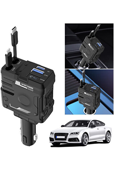 ACL 66W Süper Hızlı Şarjlı Araç Şarj Cihazı | | USB + Type-C + Lightning | Kompakt & Dayanıklı