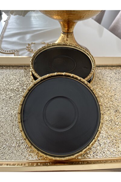 İpek Gold Gilded Edged Cup Plate (6 Pieces)