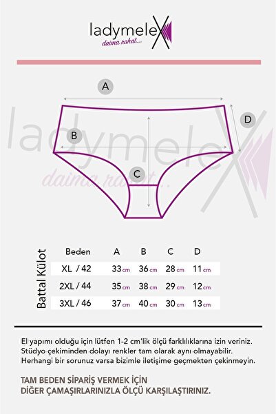 LadyMelex Kadın Külot, Yüksek Bel, 5 Adet Külot, Rastgele Renkler, Pamuklu Battal Külot, Karışık Renkli