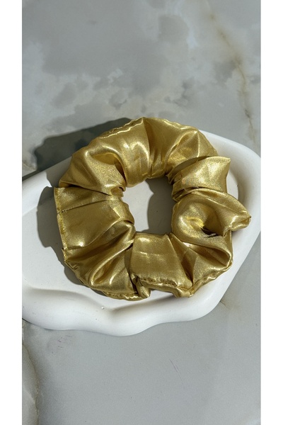 Handmade Kadın Düğün Kına ve Nişan ıçın Saten Lastikli Scrunchies Toka