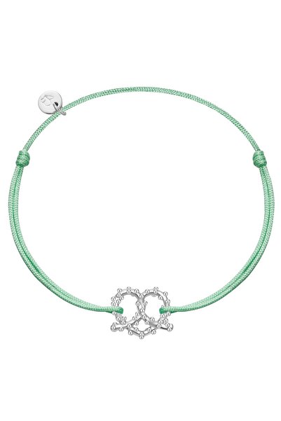 Glanzstücke München Textilarmband Armband Sterling Silber Textil (salbei)