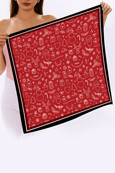 tarzınısec Yeni Sezon Yılbaşı Desenli Bandana Fular Yeni Yıl Hediyesi Şal Est...