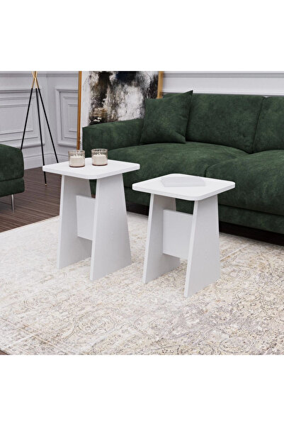 ED PET DİZAYN 2 Lİ SEHPA YAN SEHPA ZİGON SEHPA SUNUM SEHPASI SERVİS SEHPASI H...