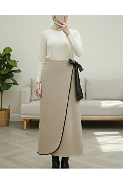 Modamorfo Спідниця з еластичним поясом і бантиком - норка