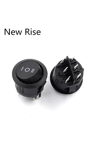 Maroces MR-134-6 YUVARLAK IŞIKSIZ SİYAH ANAHTAR ON-OFF-ON 6 BACAKLI SİYAH 3 KADEMELİ