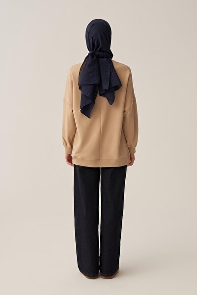 ALLDAY Μπεζ-βαμβακερό φούτερ με απλικέ