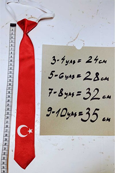 GallanD Tie with Atatürk Pattern for 3-4 Years Old Satin Tied Unisex Special Occasion Satin Children's Tie