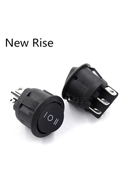 Maroces MR-134-6 YUVARLAK IŞIKSIZ SİYAH ANAHTAR ON-OFF-ON 6 BACAKLI SİYAH 3 KADEMELİ