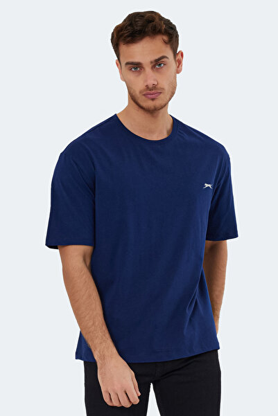 Slazenger Σετ KAISER με 5 ανδρικά μπλουζάκια Oversize Λευκό - Μαύρο - Γκρι πέτρα - Μπλε ναυτικό - Σκούρο πράσινο