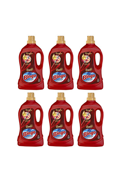 Bingo Sıvı Çamaşır Deterjanı 3 Litre Renkli x 6 Adet