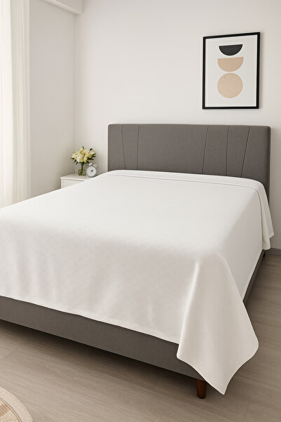 INTER Z Double White Diamond Patterned Hotel Blanket - 200X240 cm