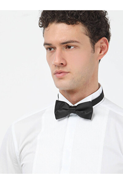 Kip Cămașă smoking albă, simplă, slim fit, cu manșetă dublă