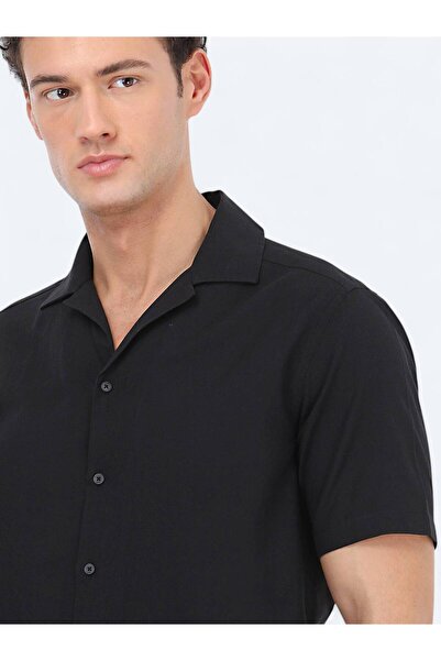 Kip Повсякденна чорна сорочка з візерунком, прямий крій, бавовна