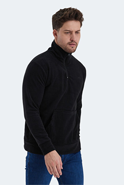Slazenger SOLID IN Erkek Siyah Polar