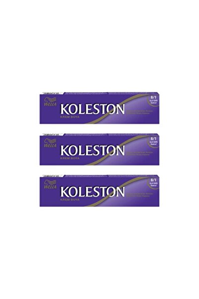 Wella Koleston Tüp Boya 50 ml - 8.1 Açık Küllü Kumral 3 Adet