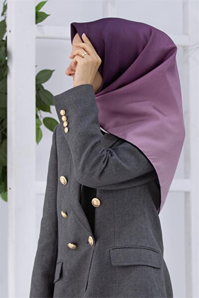 Vissona 57% MĂTASE 43% VISCOSĂ Twill Mătase cu model degradat culoare Dusty Rose 90x90 Forma pentru cusut eșarfă: Cusut manual