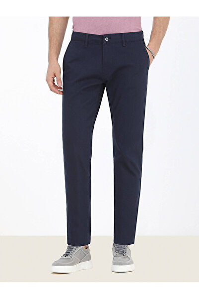 Kip Pantaloni casual din amestec de bumbac, albastru bleumarin, cu croiala no...