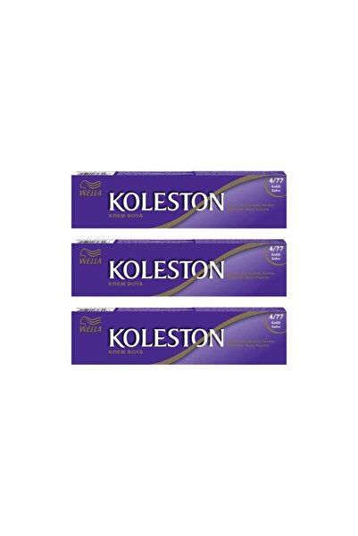 Wella Koleston Tüp Boya 50 ml - 4.77 Kadife Kahve 3 Adet