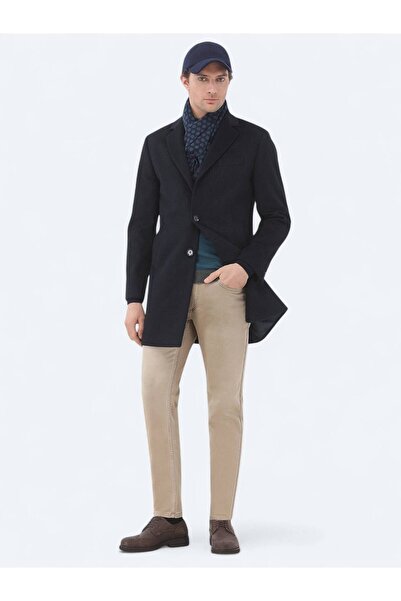 Kip Deve Tüyü Slim Fit Denim Pamuk Karışımlı Pantolon