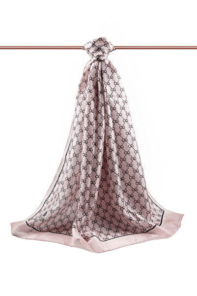 Vissona 100% Silk Tiny Motif Patterned Powder Colored 92X210 Shawl