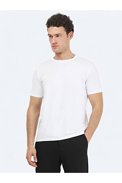 Kip Μπλουζάκι από βαμβακερό λευκό λαιμόκοψη