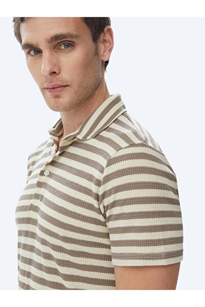 Kip Тениска с поло яка на райета от норка