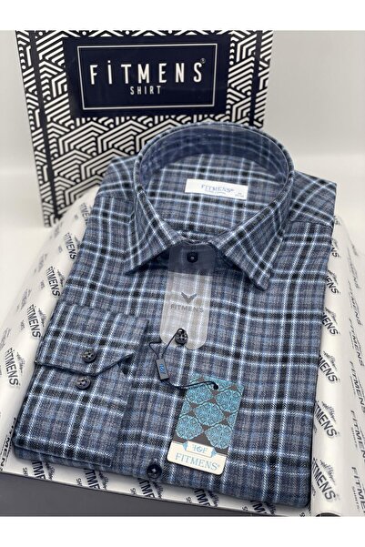Fitmens Klasik Uzun Kol Kışlık Ekoseli Oduncu Yaka Altı Düğmeli Pamuklu Hediye Kutulu Erkek Gömlek FS-001987