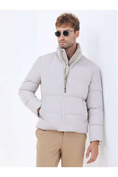 Kip Stone Regular Fit Stand Collar Casual Woven Coat