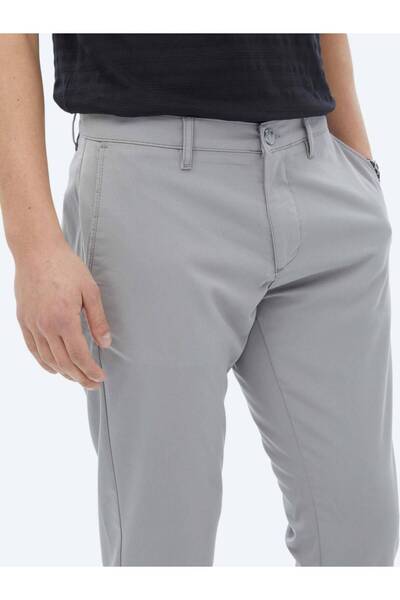 Kip Gri Dokuma Slim Fit Casual Pantolon