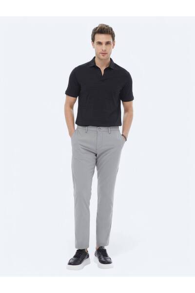 Kip Polo Neck Black Jacquard 100% Cotton T-shirt