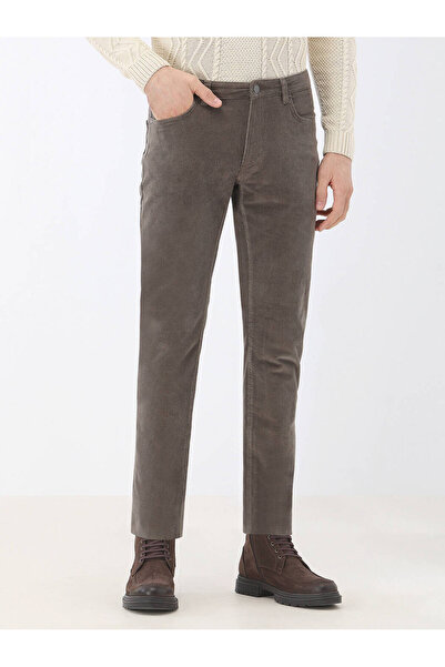 Kip سروال مخملي منسوج من فرو المنك - بنطال كاجوال من مزيج القطن بقصة عادية