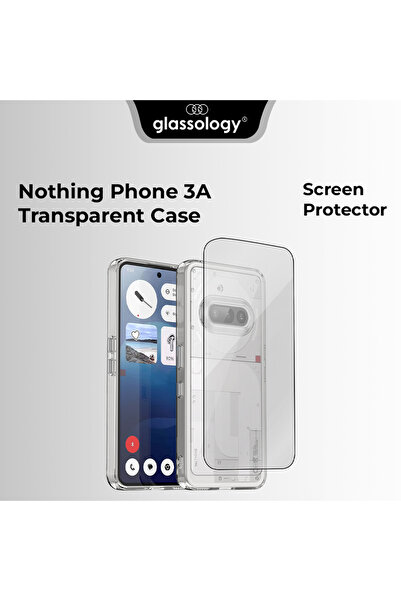 Glassology مجموعة حافظة شفافة وواقي شاشة لهاتف Nothing Phone (3a)