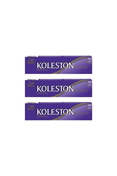 Wella Koleston Tüp Boya 50 ml - 8.0 Açık Kumral 3 Adet