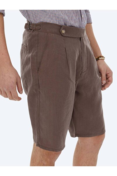 Kip Carrot Fit Brown Casual Bermuda Trousers