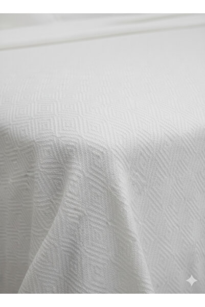 INTER Z Double White Diamond Patterned Hotel Blanket - 200X240 cm