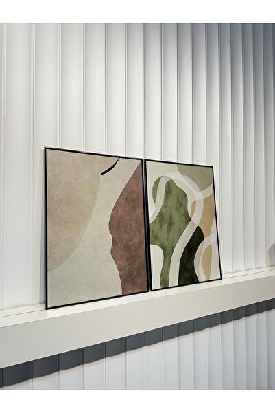 Tablomtr Digital Printed Metal Framed Glass 2-Piece Decorative Table -Verde Fluent